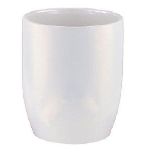 IRIDESCENT PEARL Wild Sage Taya 10" tall BREAKABLE CERAMIC Bathroom Wastebasket